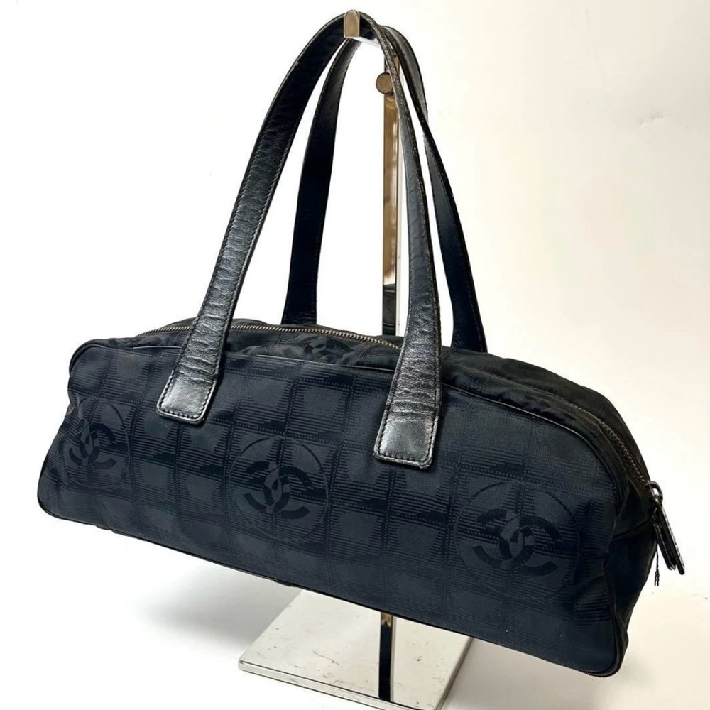 CHANEL Travel Line Nylon Handbag Black